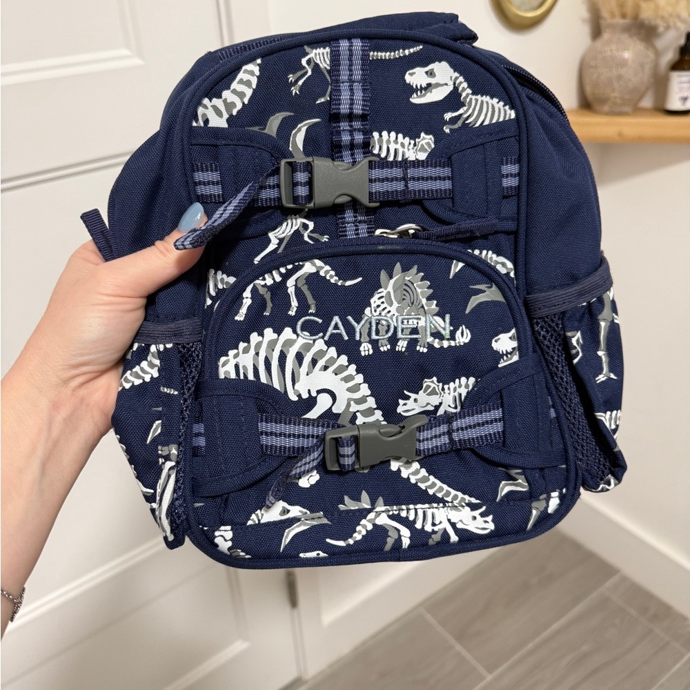Pottery barn mini toddler backpack Cayden Kids Dinosaur Backpack - Navy Blue